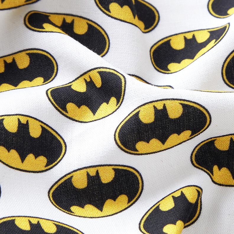 Cotton Poplin Batman logo Licensed Fabric | DC Comics – white,  image number 2