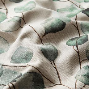 Decor Fabric Half Panama with Eucalyptus – natural/mint, 