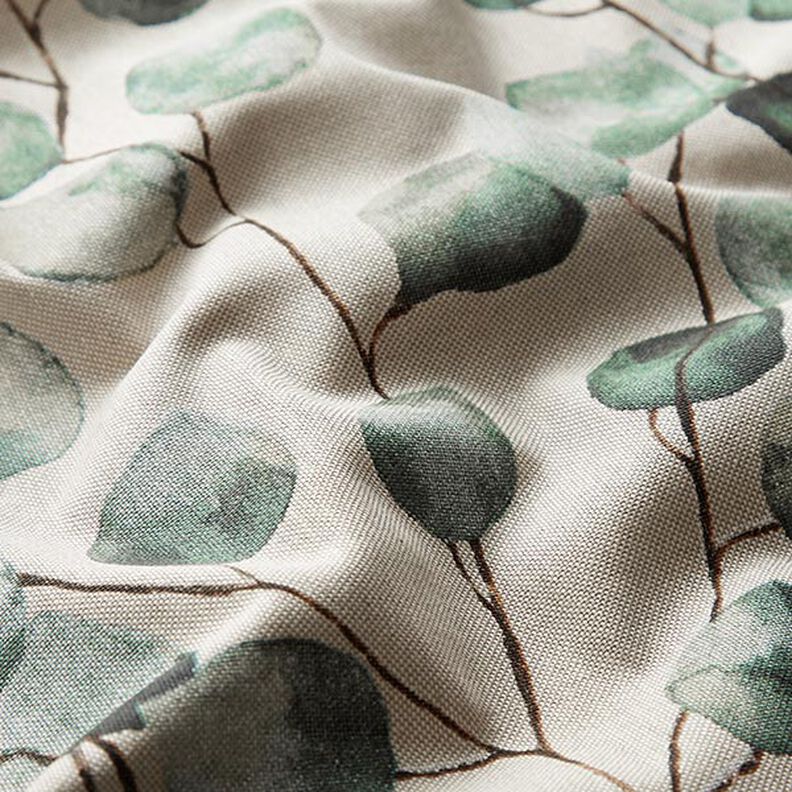Decor Fabric Half Panama with Eucalyptus – natural/mint, image number 2