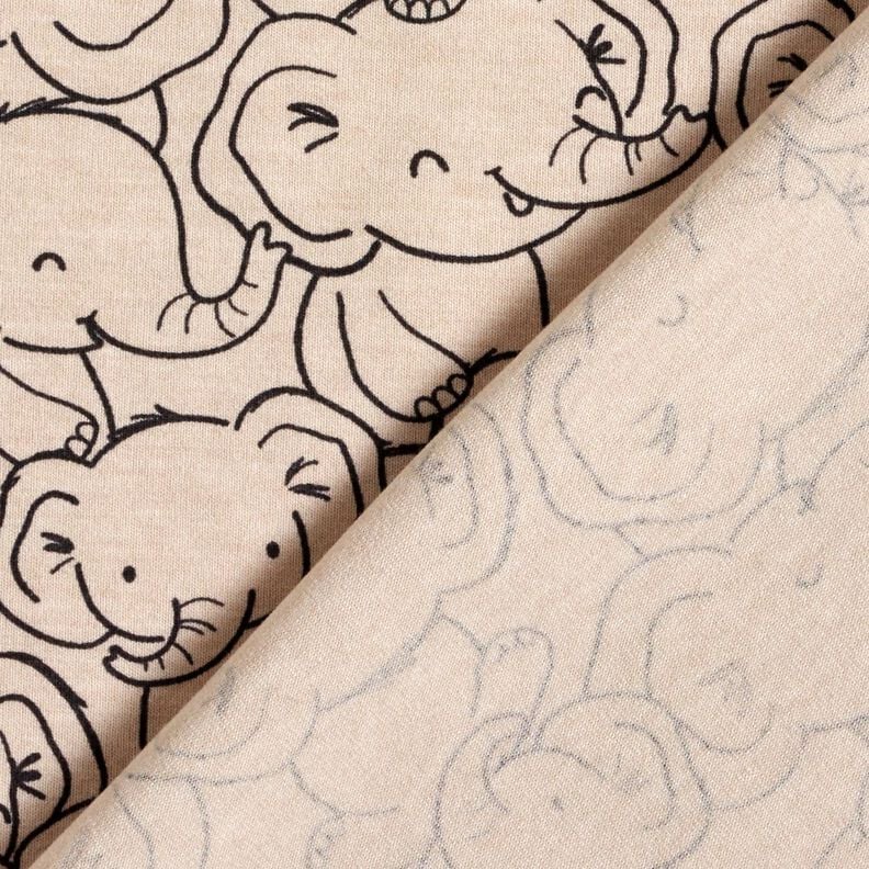 Cotton Blend Jersey Elephant swarm – natural, image number 4