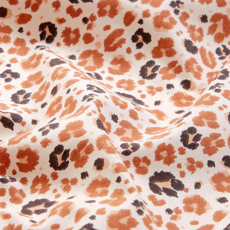 Cotton Cretonne large leopard spots – copper/light beige,  image number 2