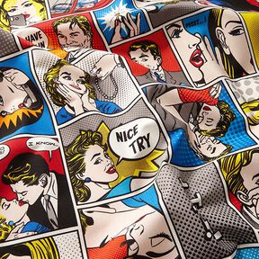 Decor Fabric Half Panama Comic pop art – white, 