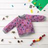 French Terry colourful splashes – pastel violet/orange,  thumbnail number 5