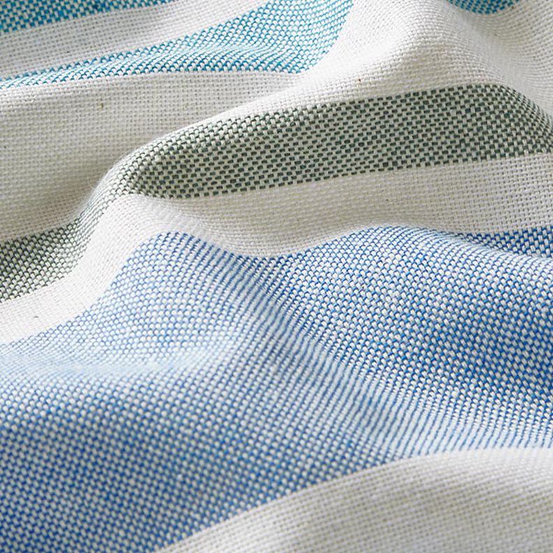 Decor Fabric Half Panama Colourful Stripe Mix Recycled – brilliant blue,  image number 2