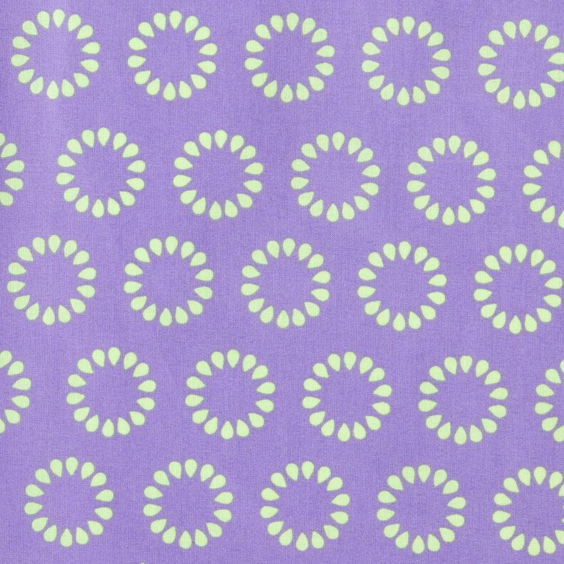 Coated Cotton Colourful Circles – lavender/May green, image number 1