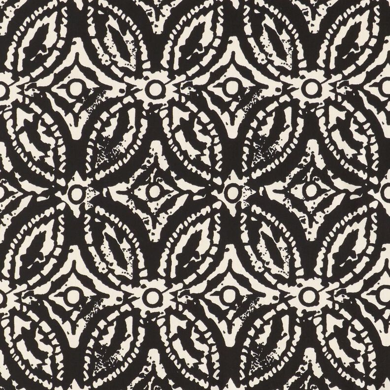 Blouse fabric abstract large pattern – black/white,  image number 1
