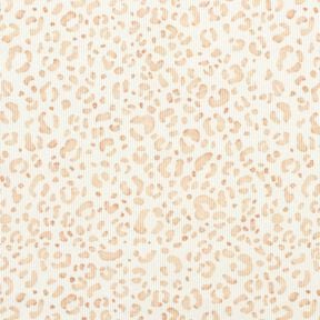 Ribbed Jersey delicate leopard print Digital Print &ndash; white, 