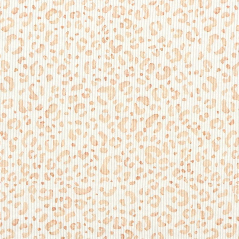 Ribbed Jersey delicate leopard print Digital Print &ndash; white,  image number 1