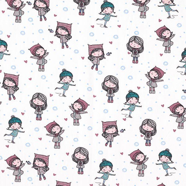 Cotton Jersey Ice skater girl white