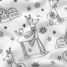 Cotton Poplin Colouring Fabric Christmas – white/black,  thumbnail number 2