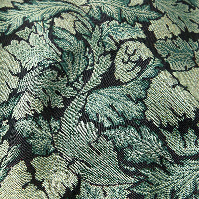 Decor Fabric Tapestry Fabric baroque leaf motif – dark green/reed | Remnant 70cm,  image number 2