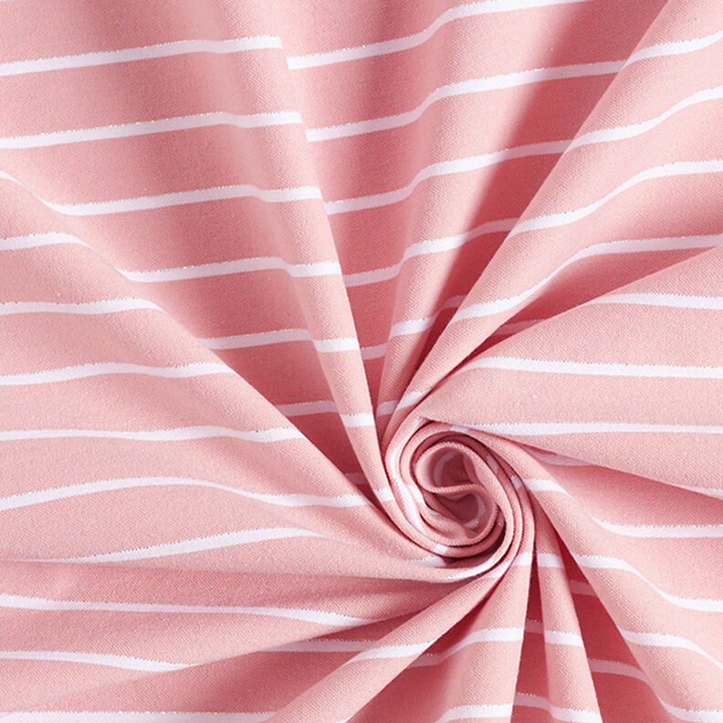 Viscose stretch with glitter stripes – pink/white,  image number 3