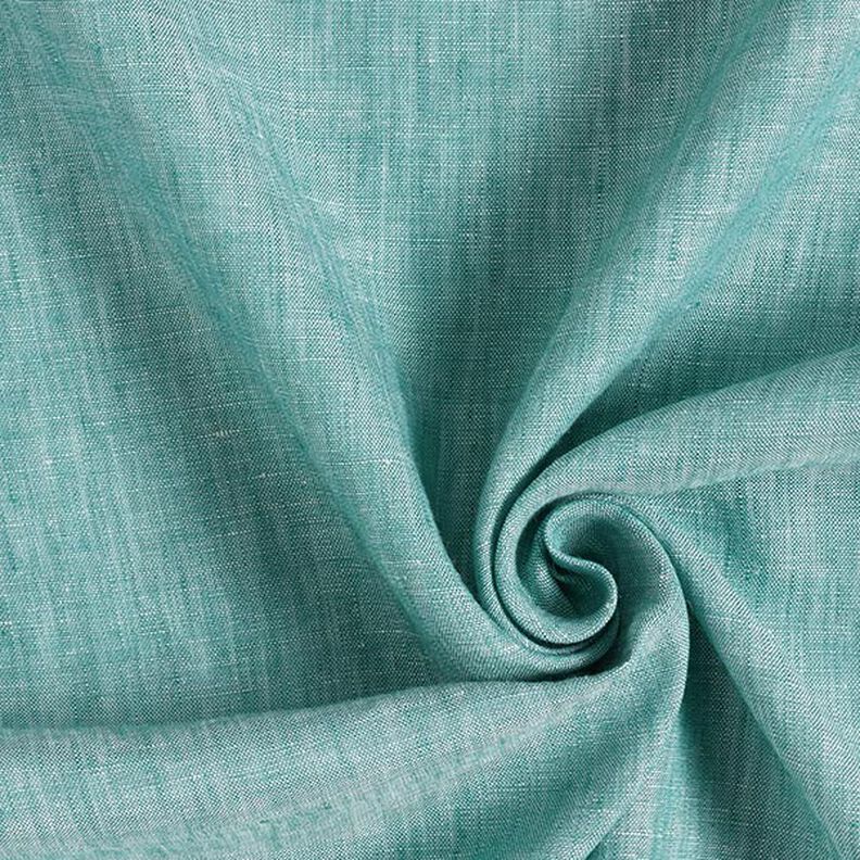 Mottled pure linen – aqua blue,  image number 1