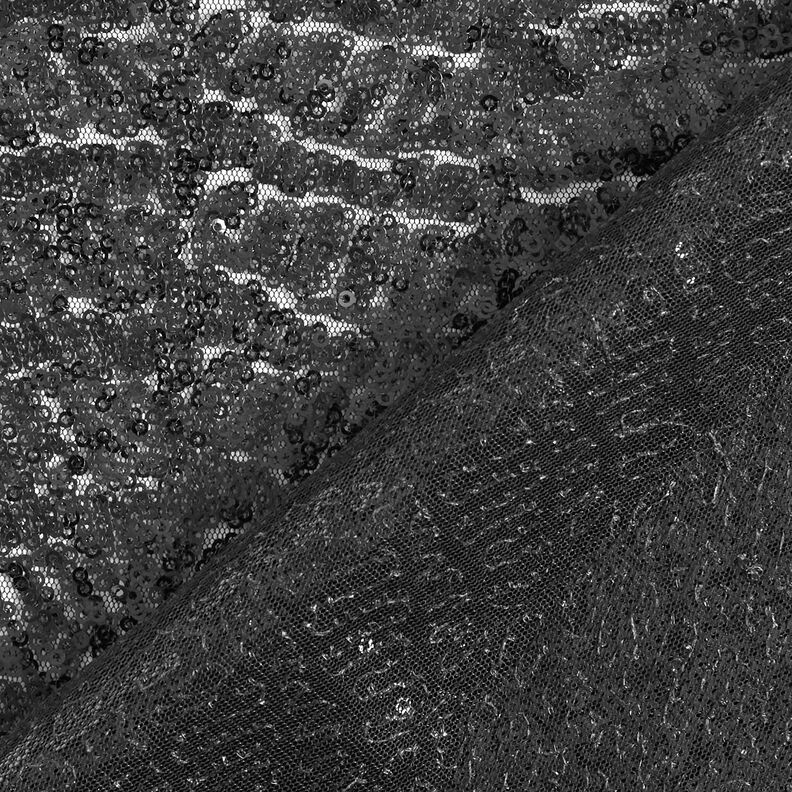 Plain micro sequin fabric – black,  image number 5