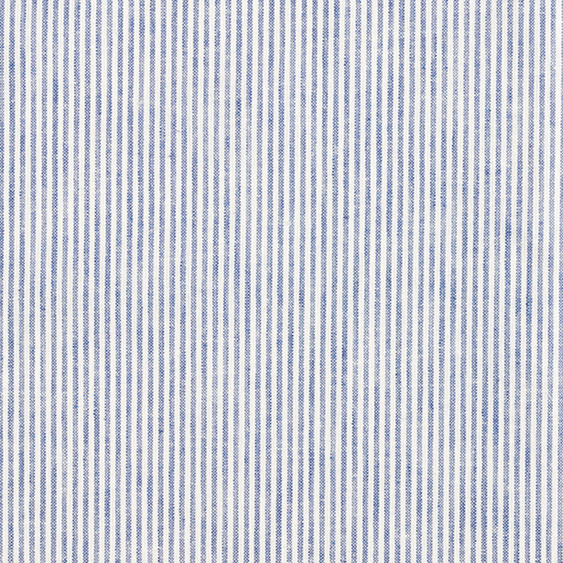 Linen Cotton Blend Narrow Stripes – denim blue/offwhite,  image number 1