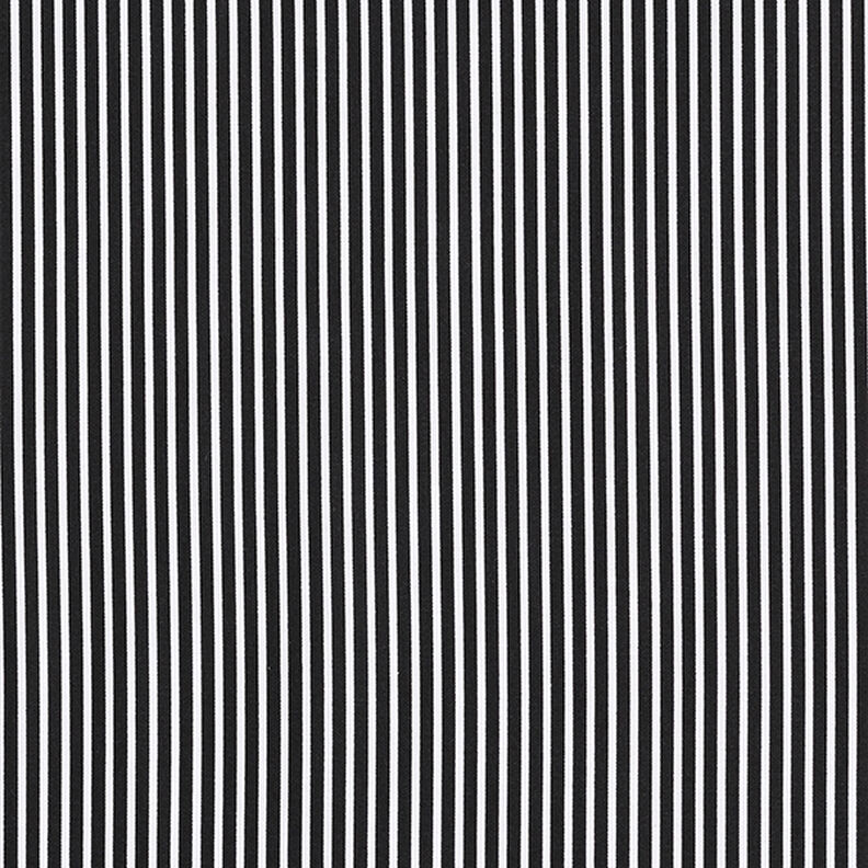 Cotton Poplin Stripes – black/white,  image number 1