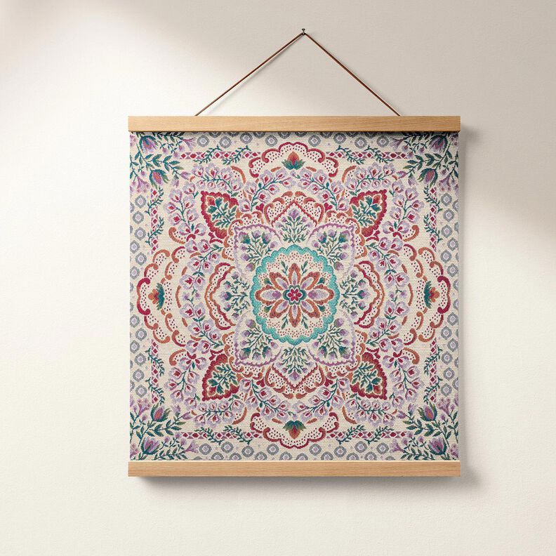 Decorative Panel Tapestry Fabric large mandala – pastel violet/light beige,  image number 6