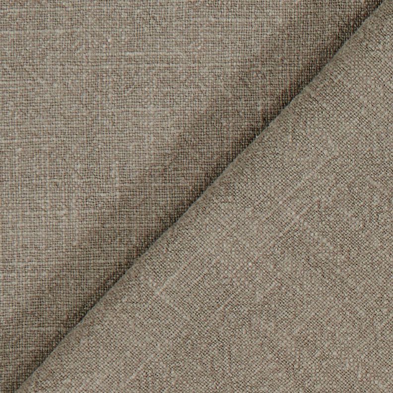 Linen fabric ramie mix stonewashed, heavy quality – dark taupe, image number 3