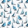 Decor Fabric Panama sailing ships – white/ocean blue,  thumbnail number 1
