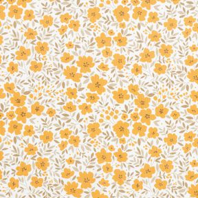 Decor Fabric Sateen sea of blooms – mustard/white, 