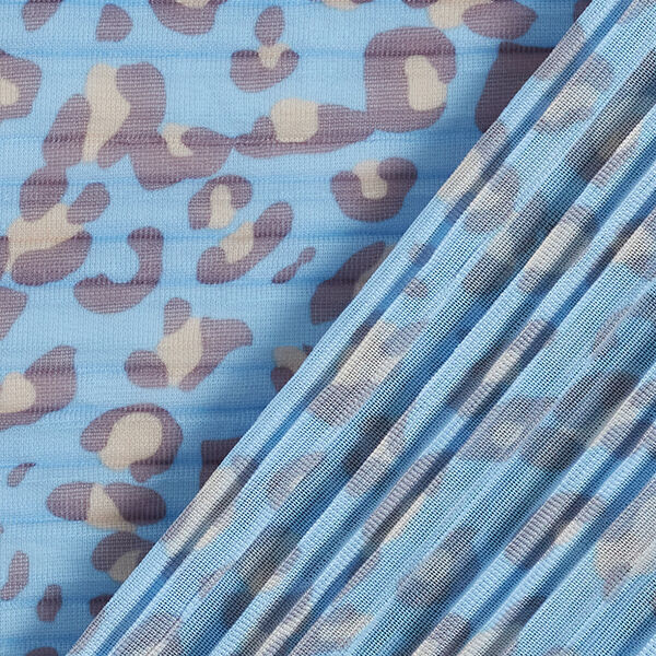Pleated leopard print – light blue,  image number 4