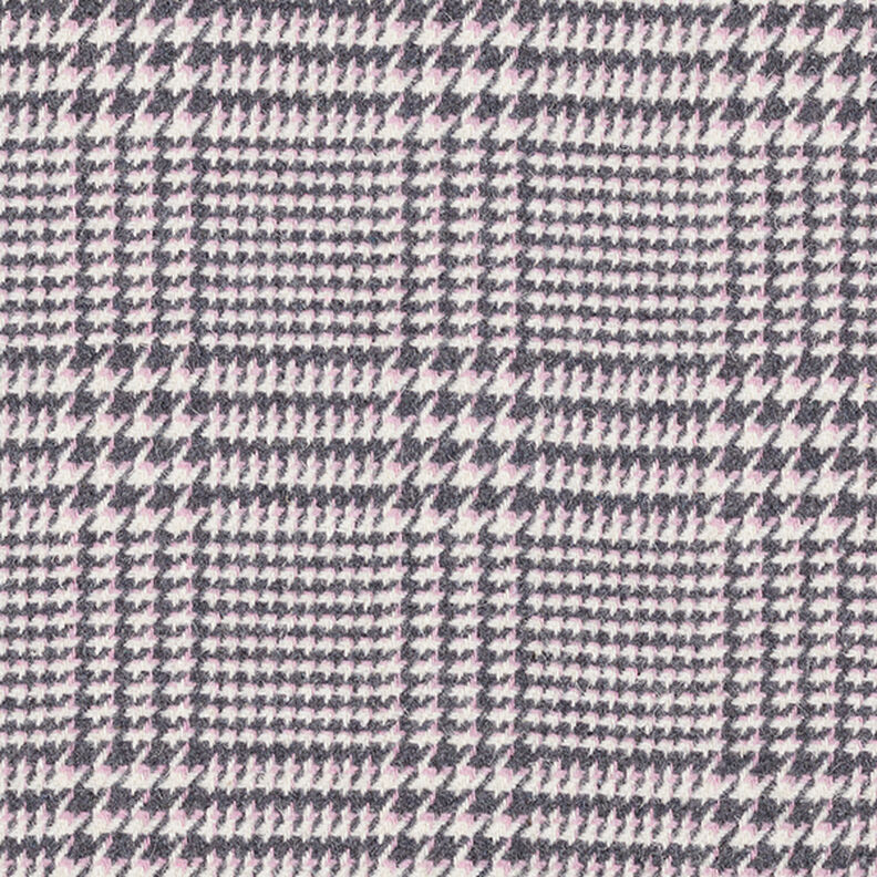 Glen Plaid Coating Fabric – anthracite/pink,  image number 1