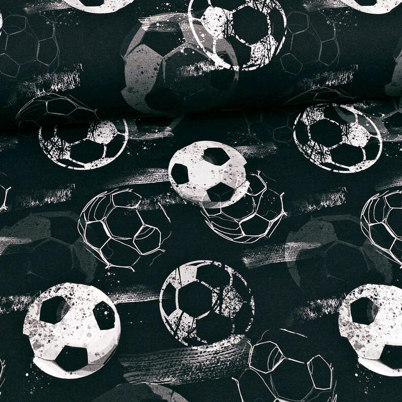Cotton Jersey Football goals | Glitzerpüppi – black/grey,  image number 2