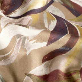 Stretch velour leaf weave – mocca/burgundy, 