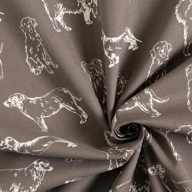Decor Fabric Canvas Dogs – dark grey/cream, image number 3
