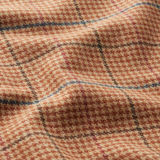 Houndstooth Plaid Coating Fabric with Glitter Effect – beige/copper, 