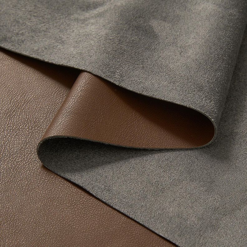 Imitation Leather with velour reverse  – dark brown,  image number 3