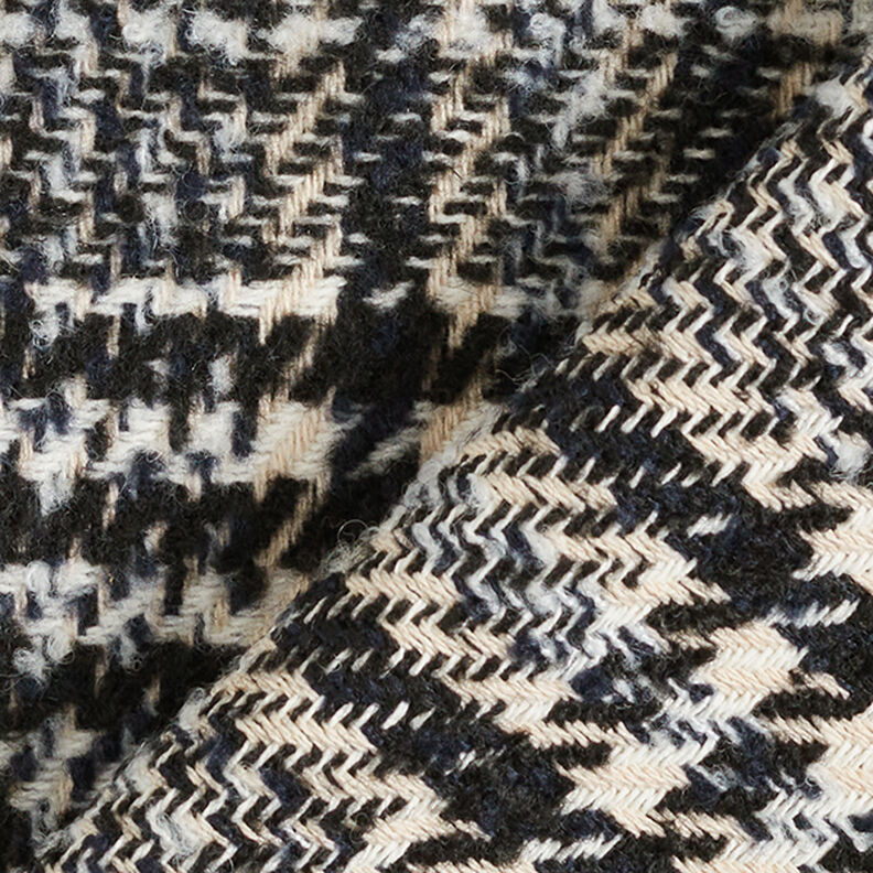 Glen Plaid Coating Fabric – offwhite/black,  image number 4