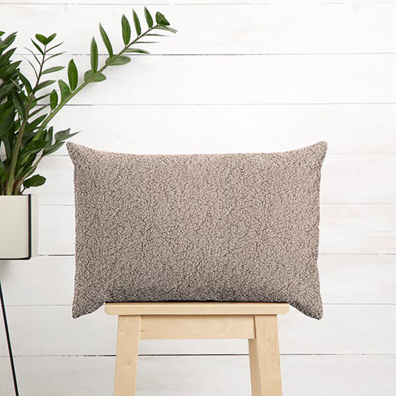 Teddy fur upholstery fabric – dark beige,  image number 8