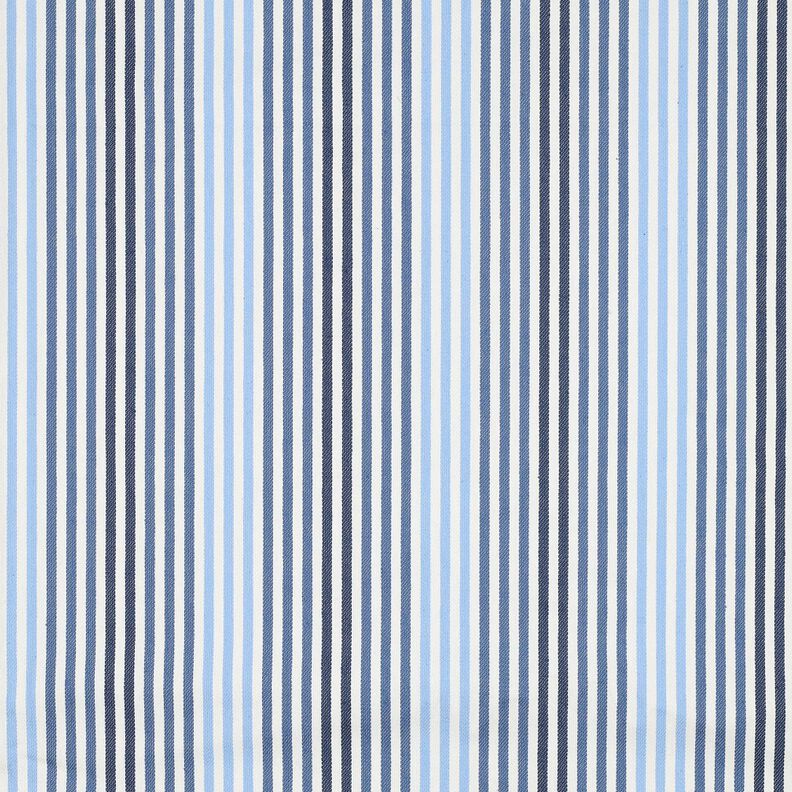Denim Cotton Blend Stripes| Poppy Fabrics – denim blue/offwhite,  image number 1