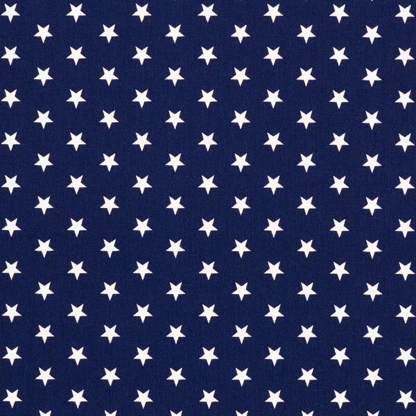 Cotton Poplin Medium Stars – navy blue/white,  image number 1
