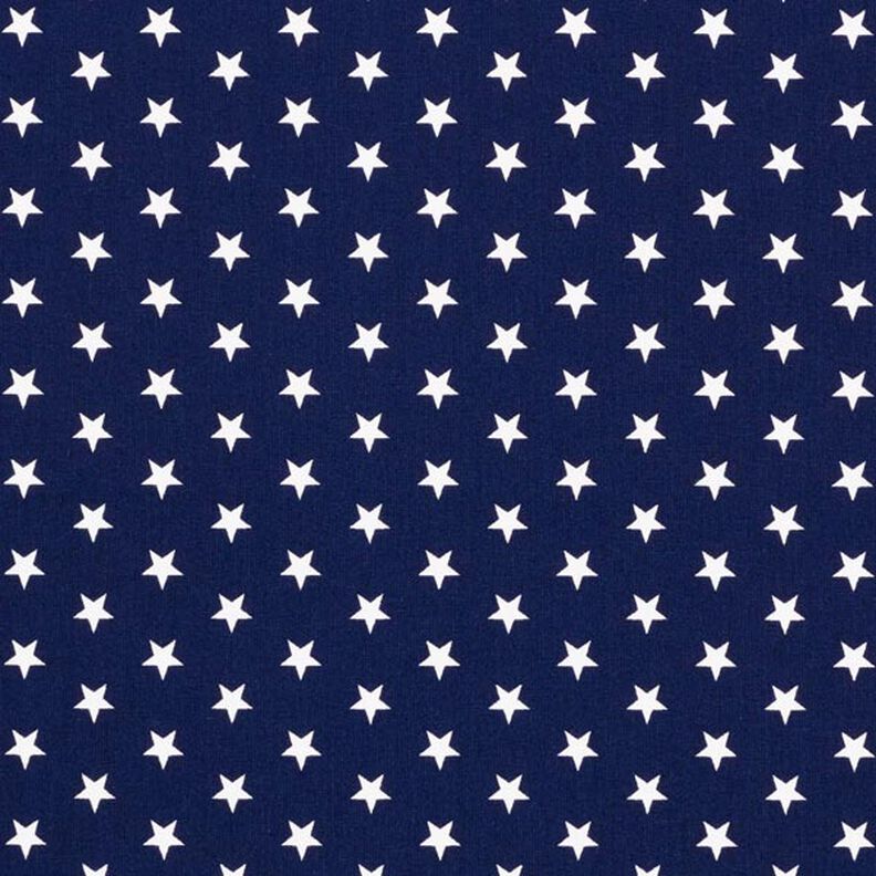 Cotton Poplin Medium Stars – navy blue/white,  image number 1