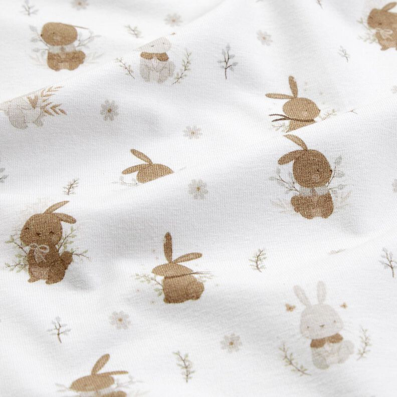 Cotton Jersey Cute Bunnies Digital Print – ivory,  image number 2