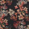 Crêpe Chiffon Floral Painting – black,  thumbnail number 1