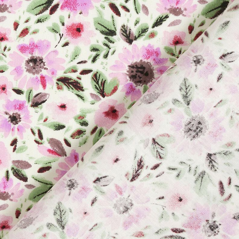 Sea of flowers cotton poplin – pastel violet/white,  image number 4