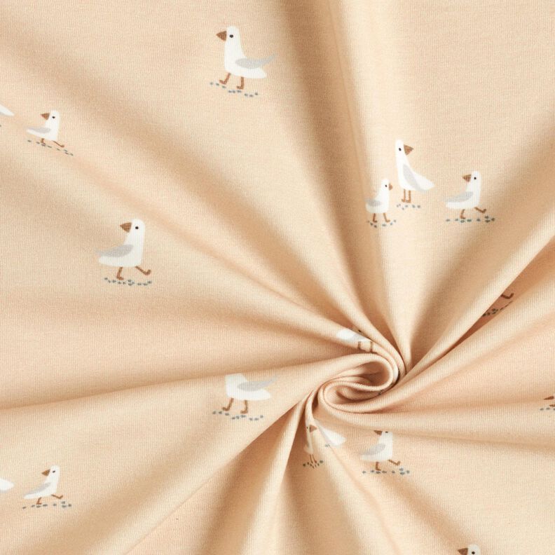Cotton Jersey cute seagulls – cashew,  image number 3