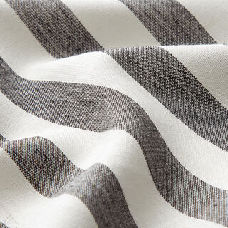 Block Stripes Linen Viscose Blend – black/white, 
