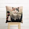 Panel Tapestry Fabric elegant cat – dark beige/black,  thumbnail number 6