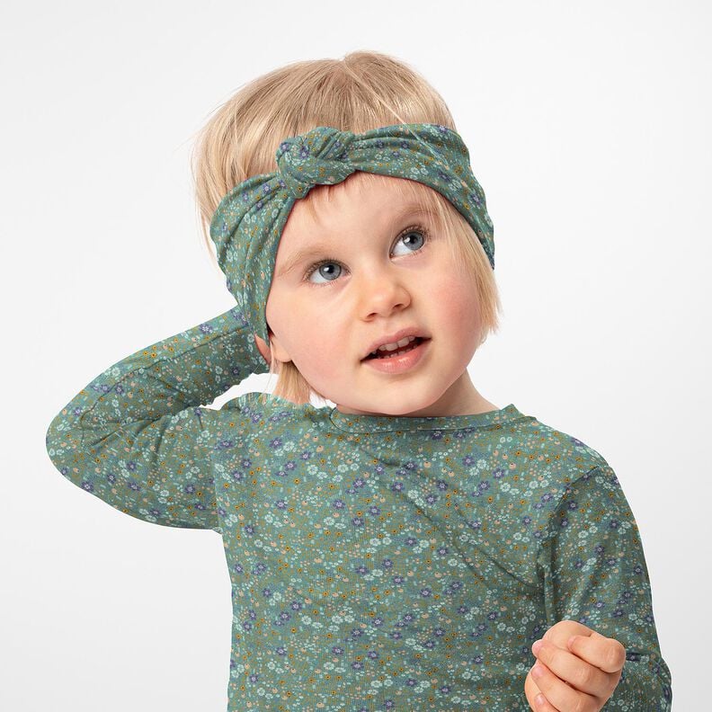 Cotton Jersey Forest flower meadow Digital Print – reed,  image number 5