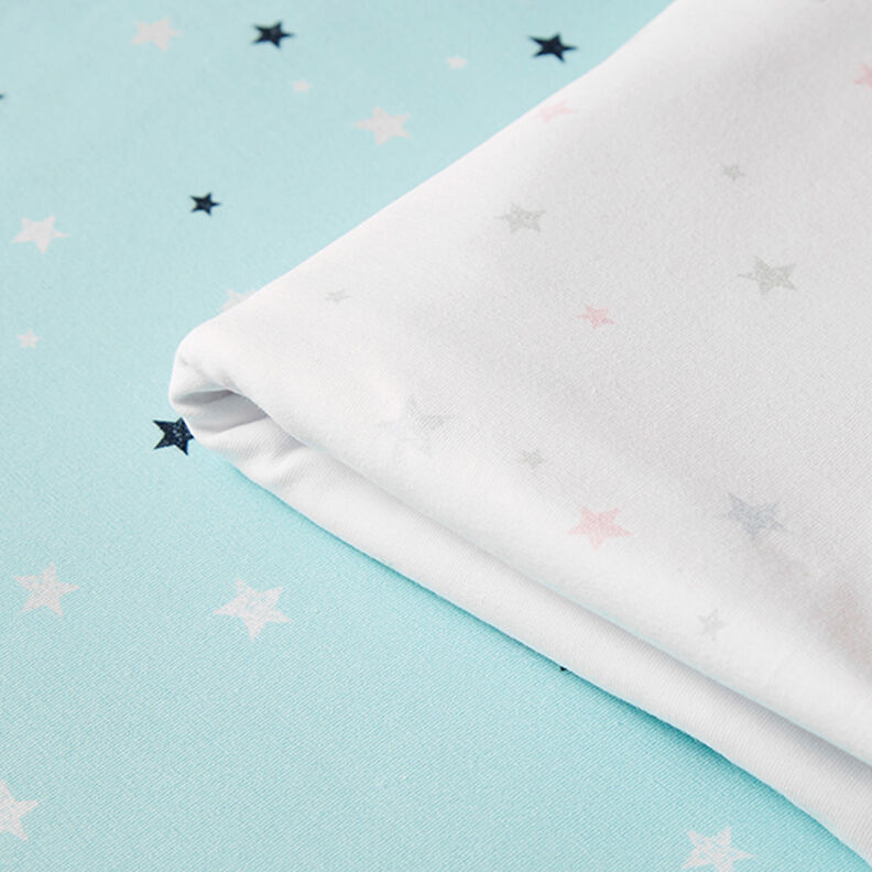 GOTS Star Stamp Look Cotton Jersey | Tula – white,  image number 5
