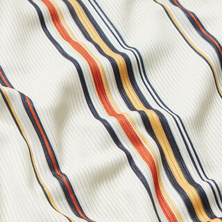 Irregular Stripes Ribbed Jersey – white, 