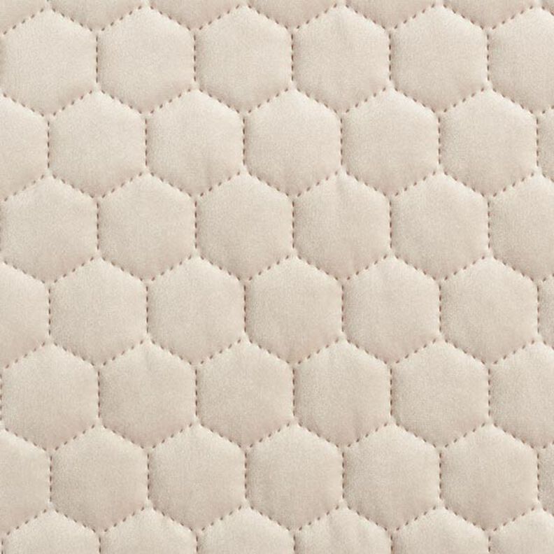 Upholstery Fabric Velvet Honeycomb Quilt – sand,  image number 1