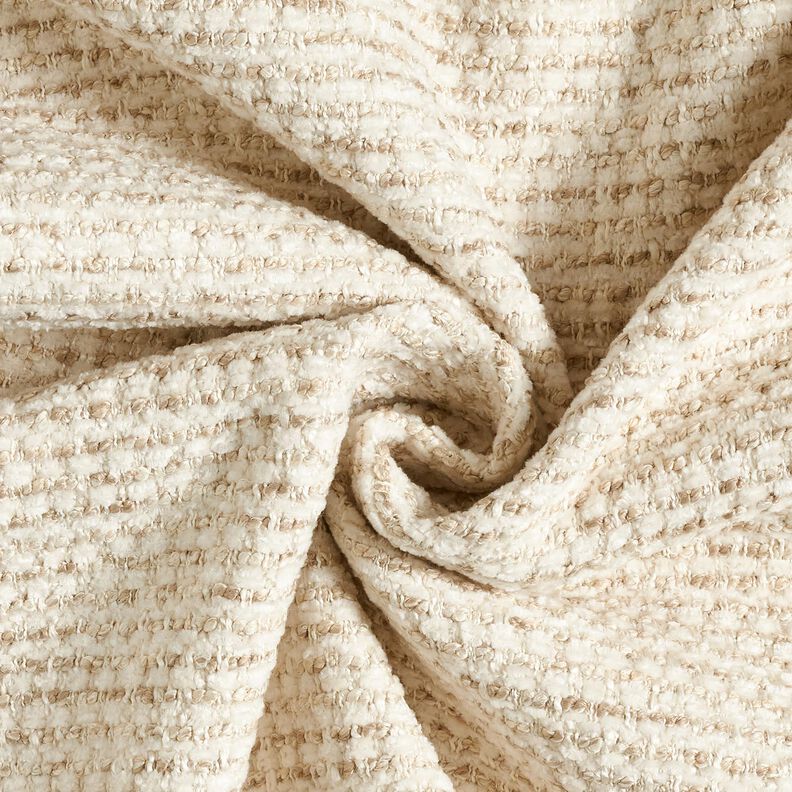 Upholstery Fabric colourful bouclé look – light beige/cashew,  image number 1