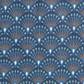 Coated Cotton peacock fan look – blue, 
