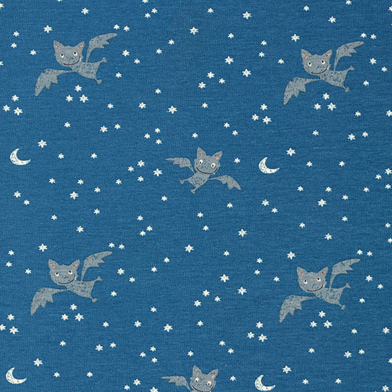 Cotton Jersey Naughty Bat – denim blue,  image number 1