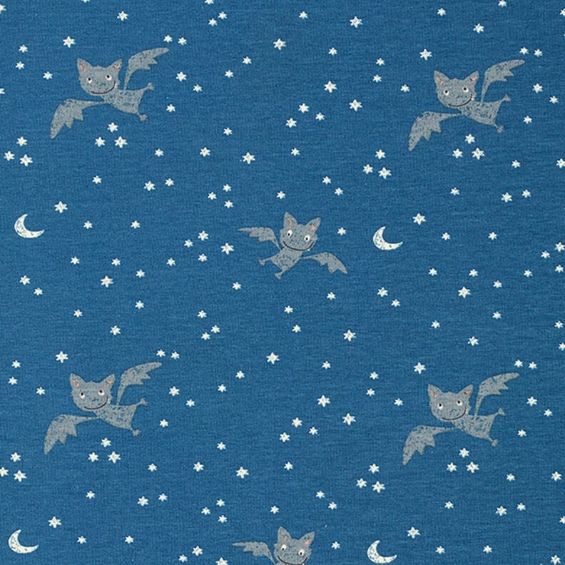 Cotton Jersey Naughty Bat – denim blue,  image number 1